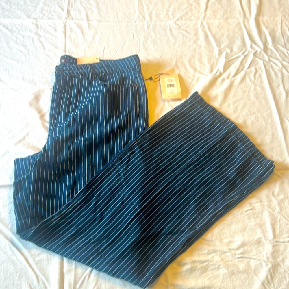 Pinstripe Navy/White NYDJ Trouser NWT Sz 14